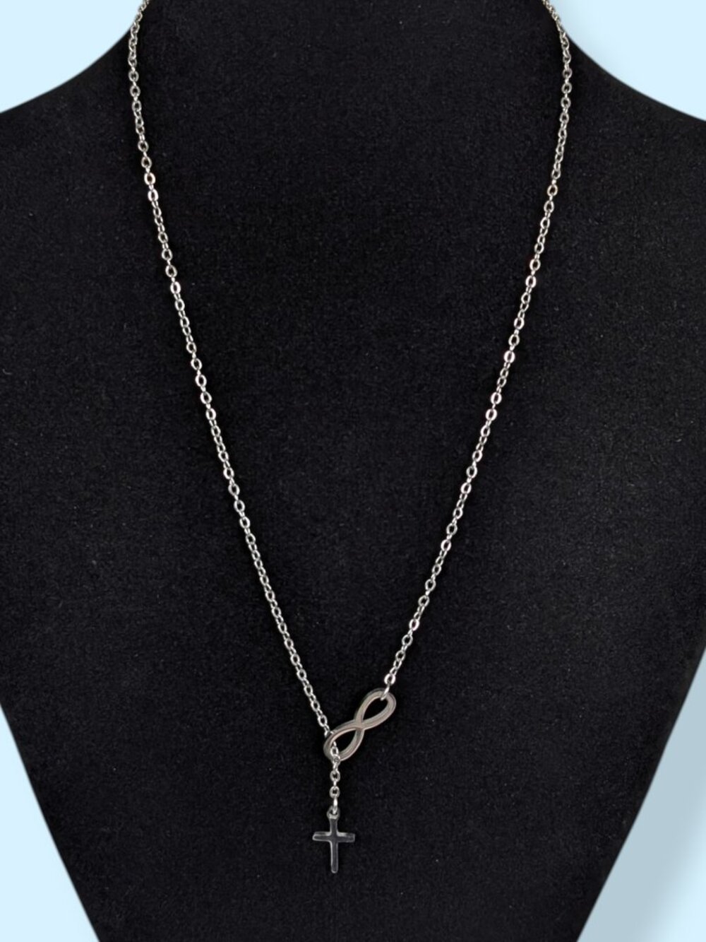 Cross & Infinity Symbol Pass Through Necklace